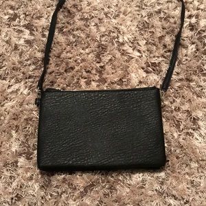 Black leather cross body bag
